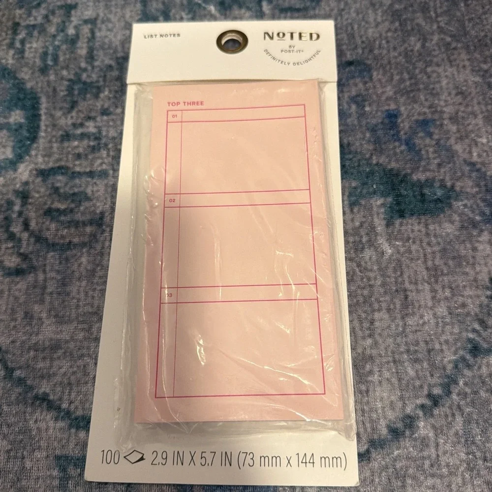 NOTED By Post It LIST Notes Top 3 Pack of 1